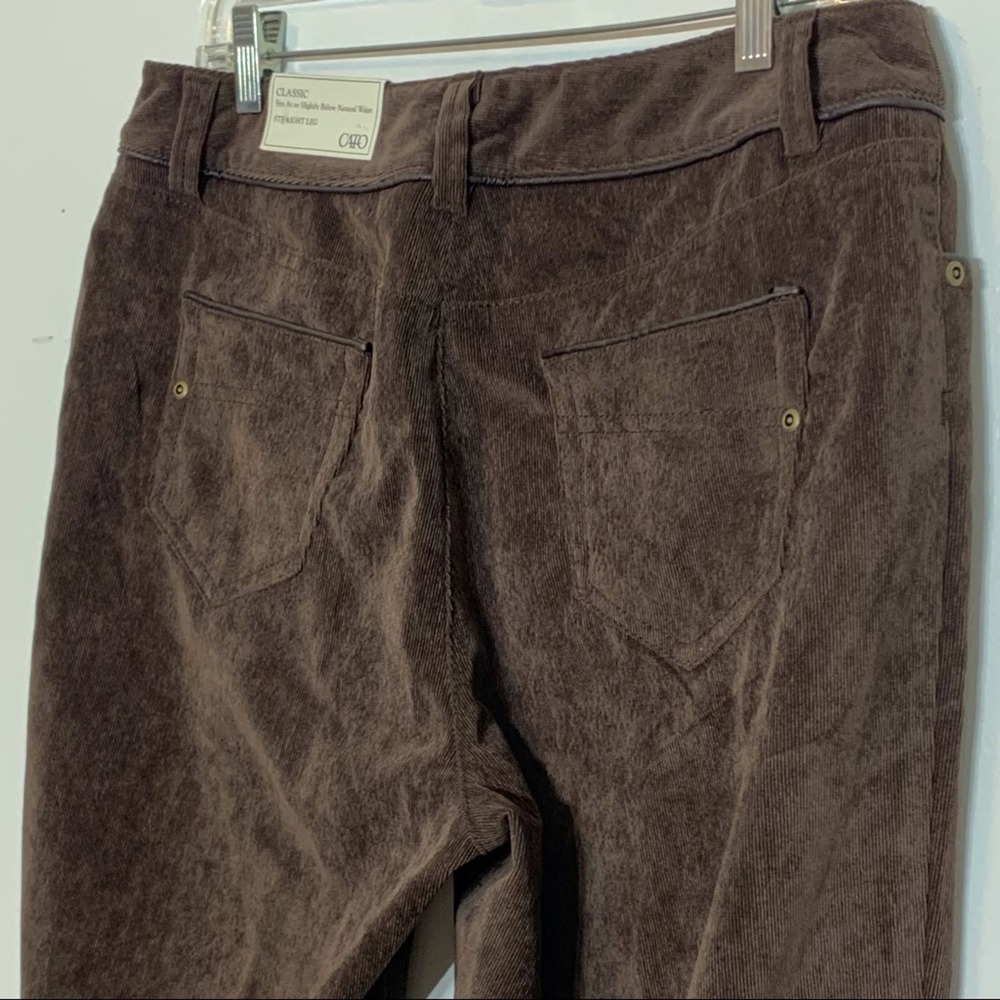 NWT CATO Classic Straight Leg Corduroy Brown Pants
